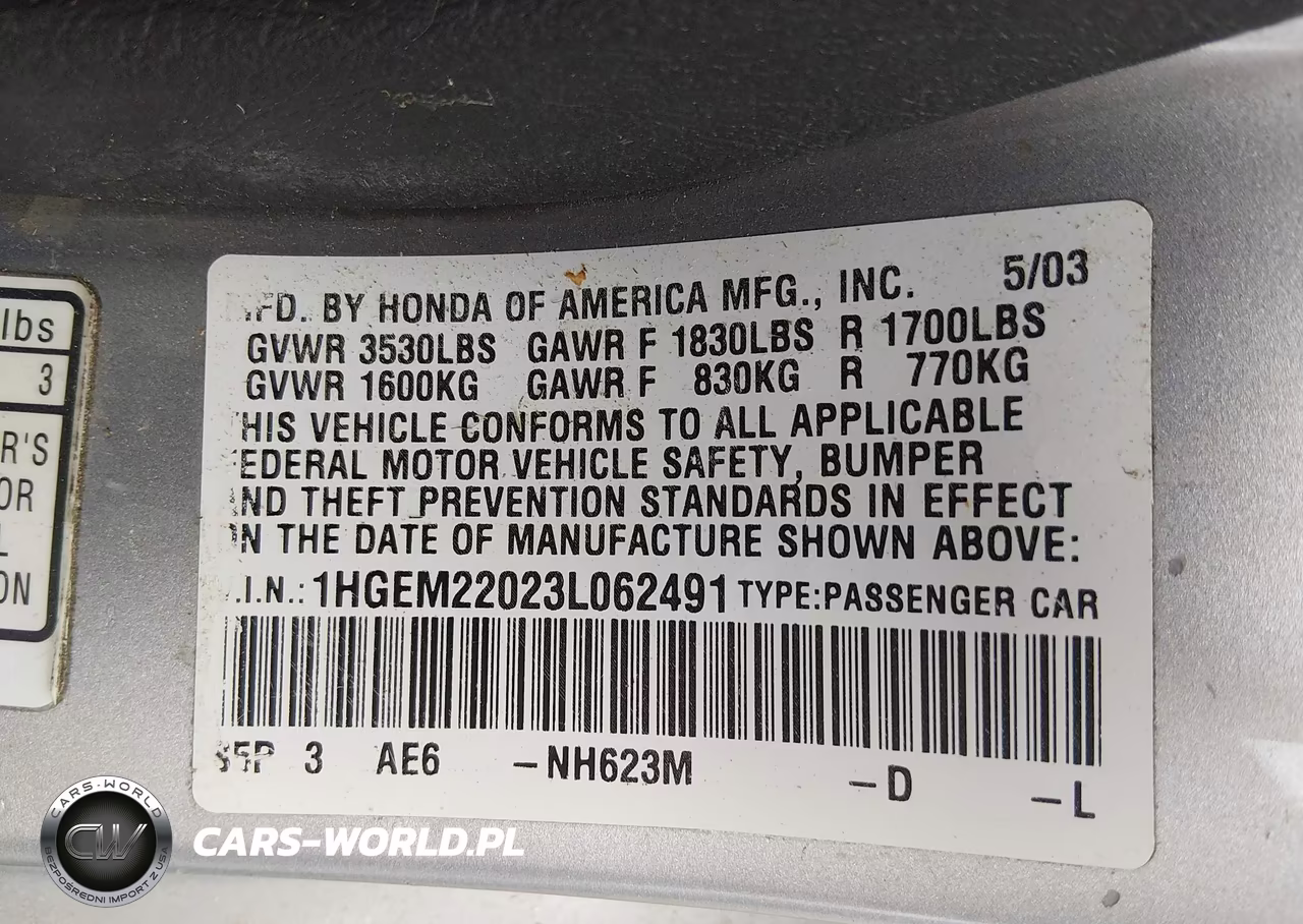 2003 Honda Civic Ex VIN:1HGEM22023L062491 - 9