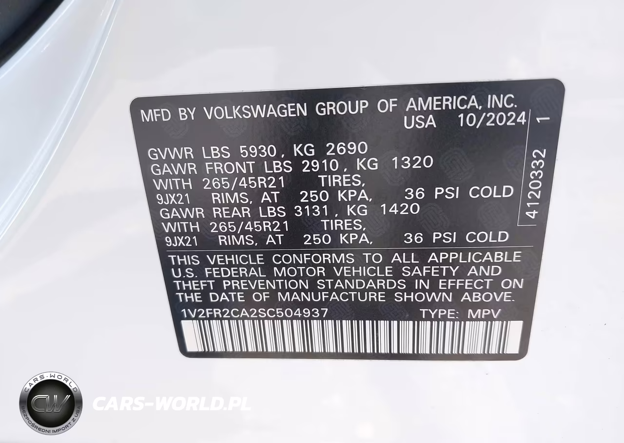 2025 Volkswagen Atlas 2.0T Sel Premium R-Line VIN:1V2FR2CA2SC504937 - 9