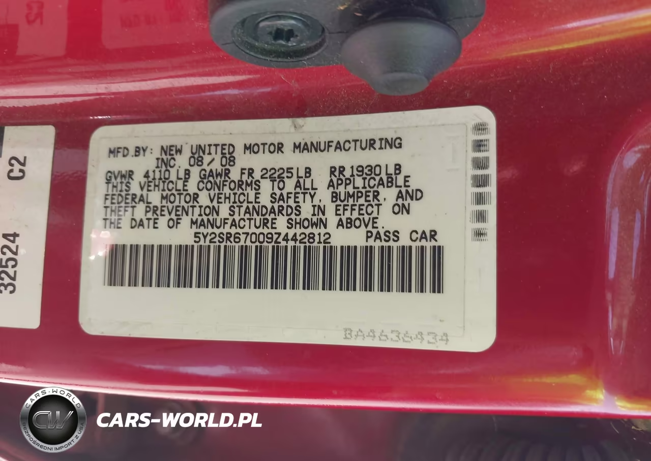 2009 Pontiac Vibe Gt VIN:5Y2SR67009Z442812 - 9
