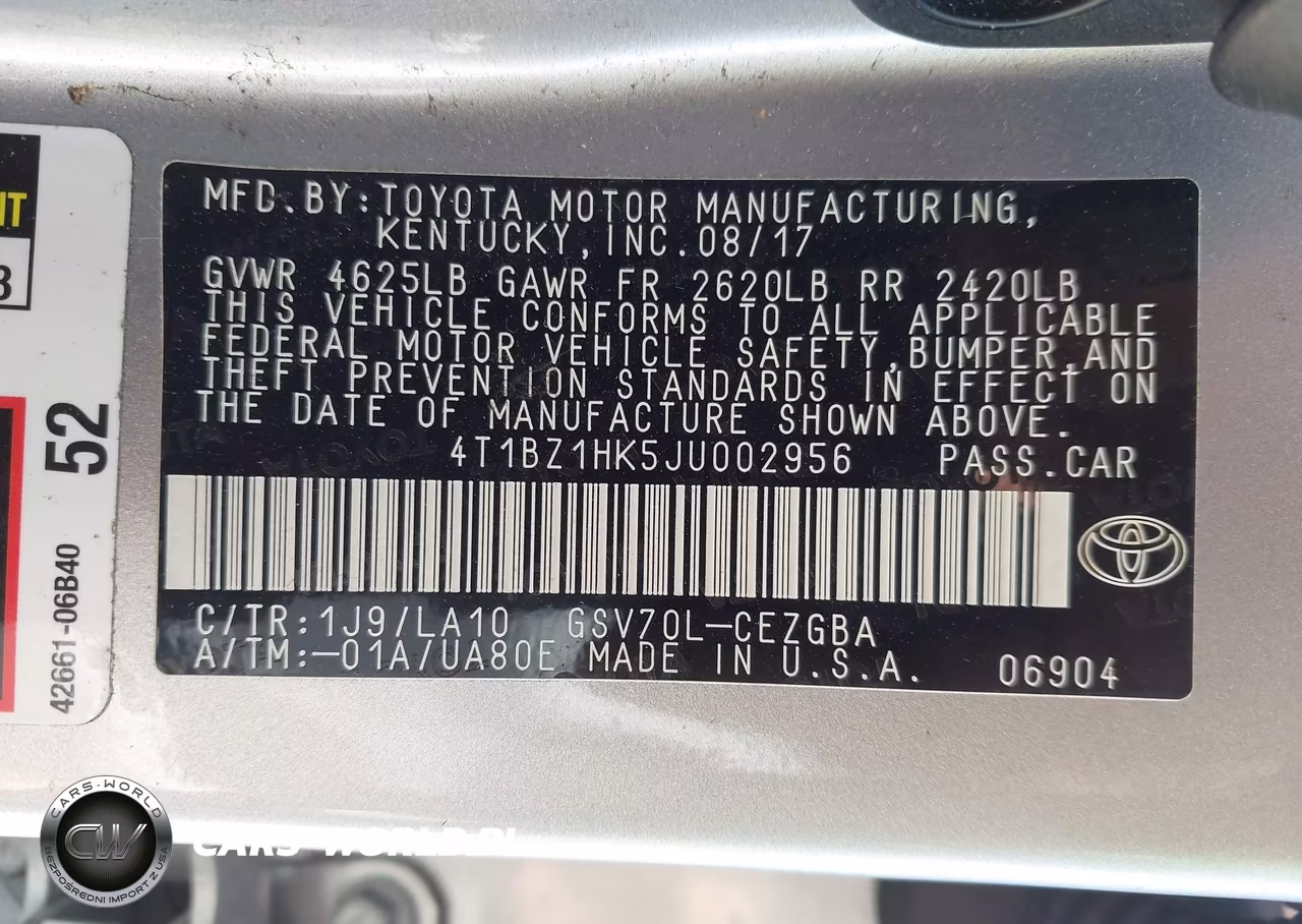 2018 Toyota Camry Xle V6 VIN:4T1BZ1HK5JU002956 - 9