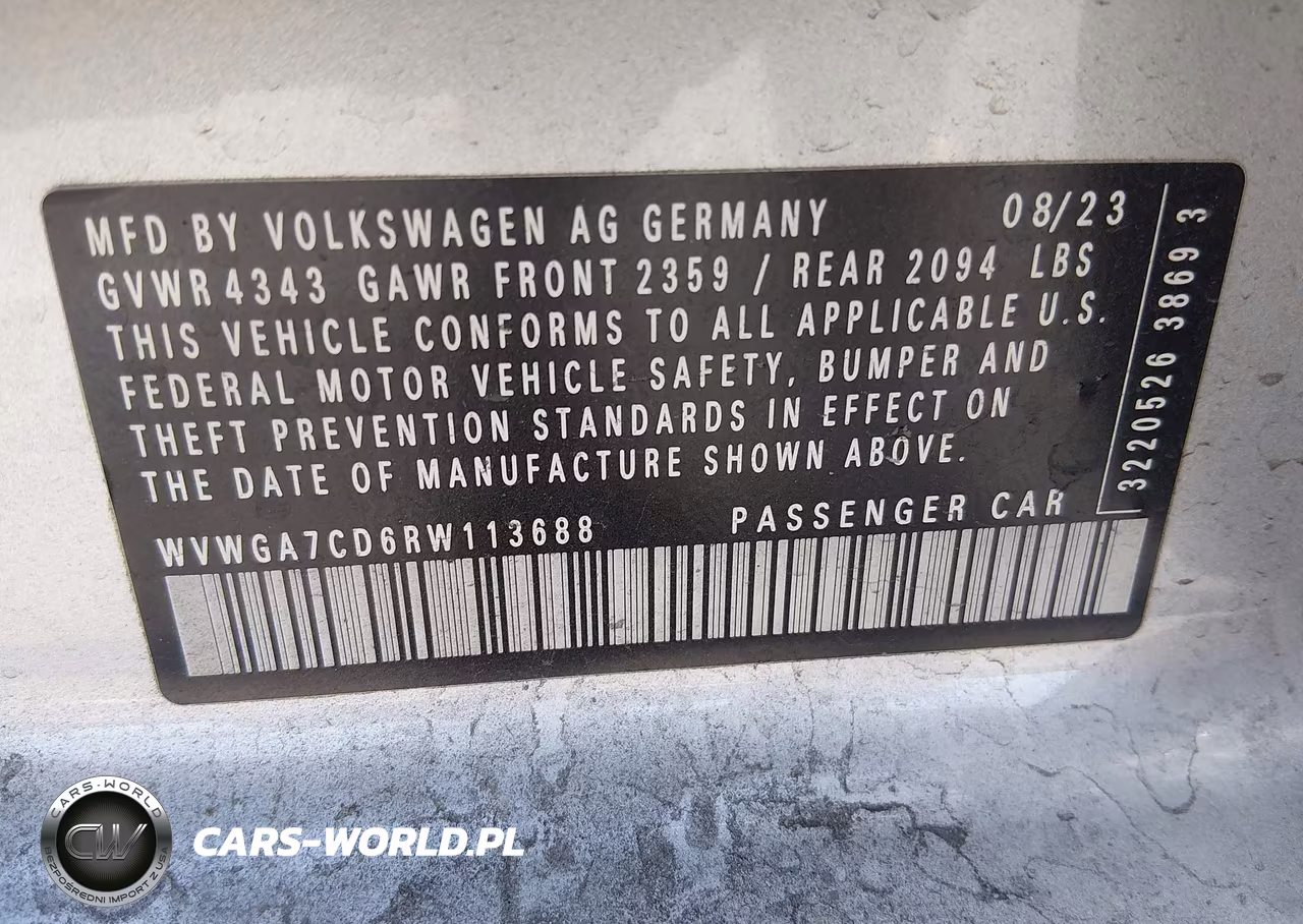 2024 Volkswagen Golf Gti S VIN:WVWGA7CD6RW113688 - 9