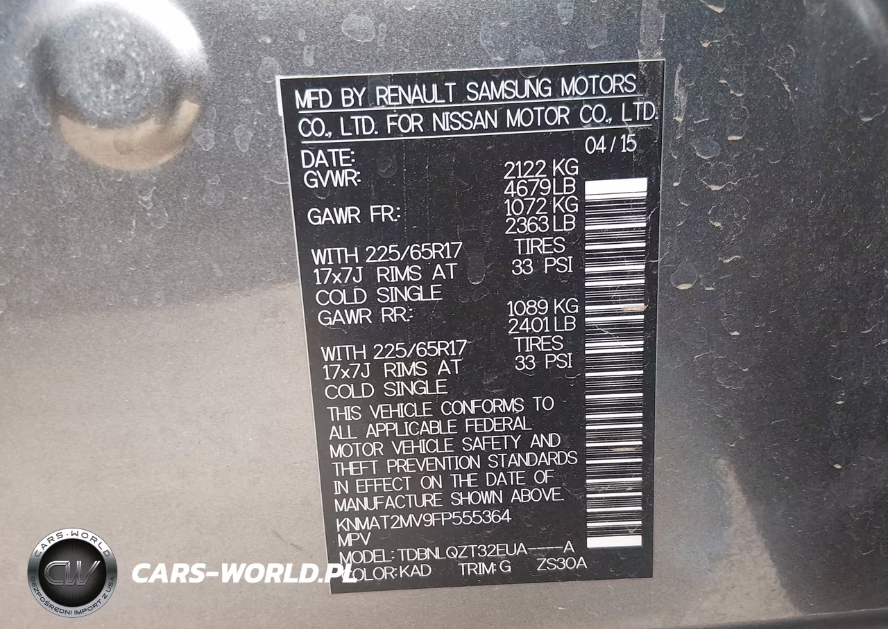 2015 Nissan Rogue Sv VIN:KNMAT2MV9FP555364 - 9