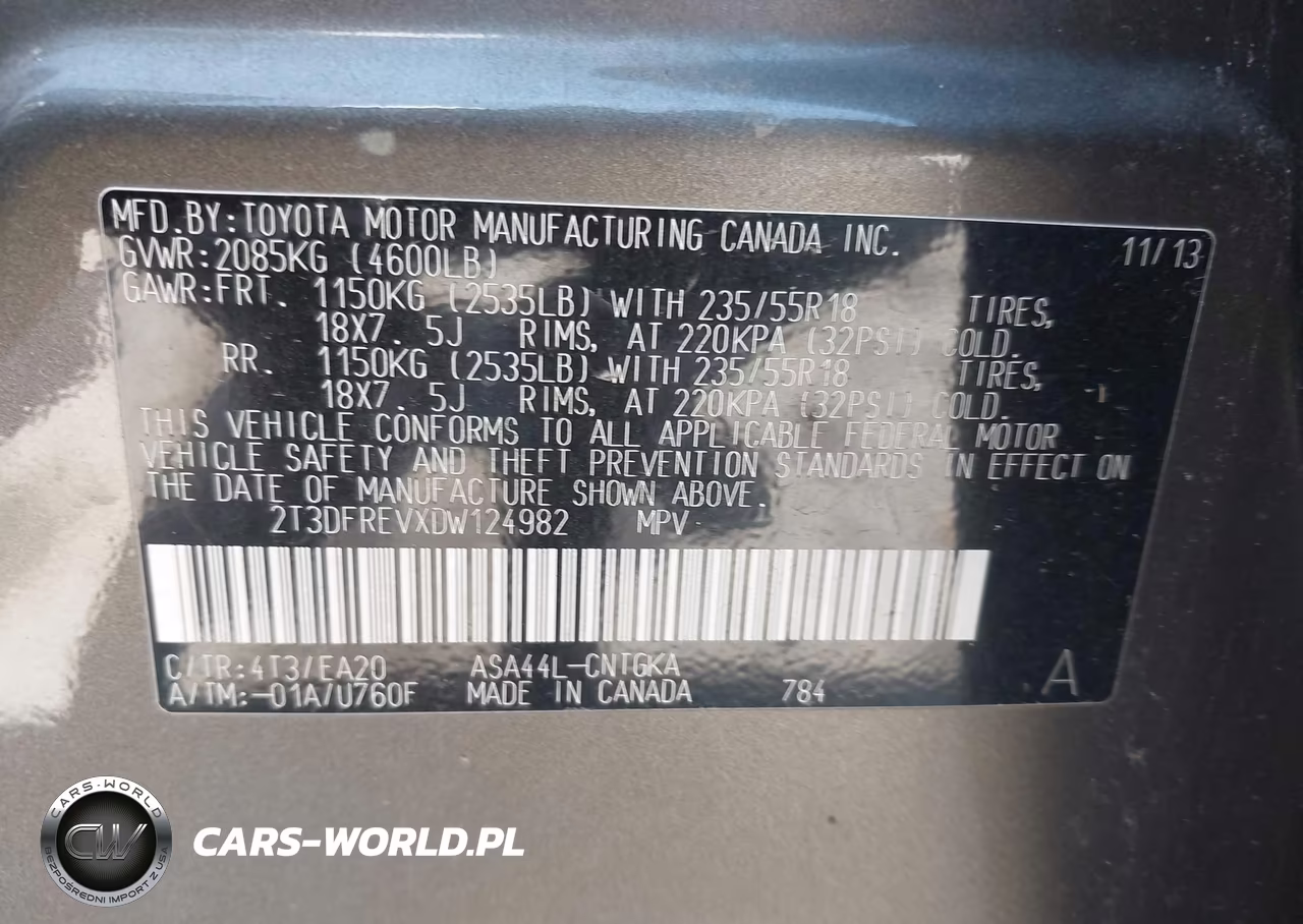 2013 Toyota Rav4 Limited VIN:2T3DFREVXDW124982 - 9