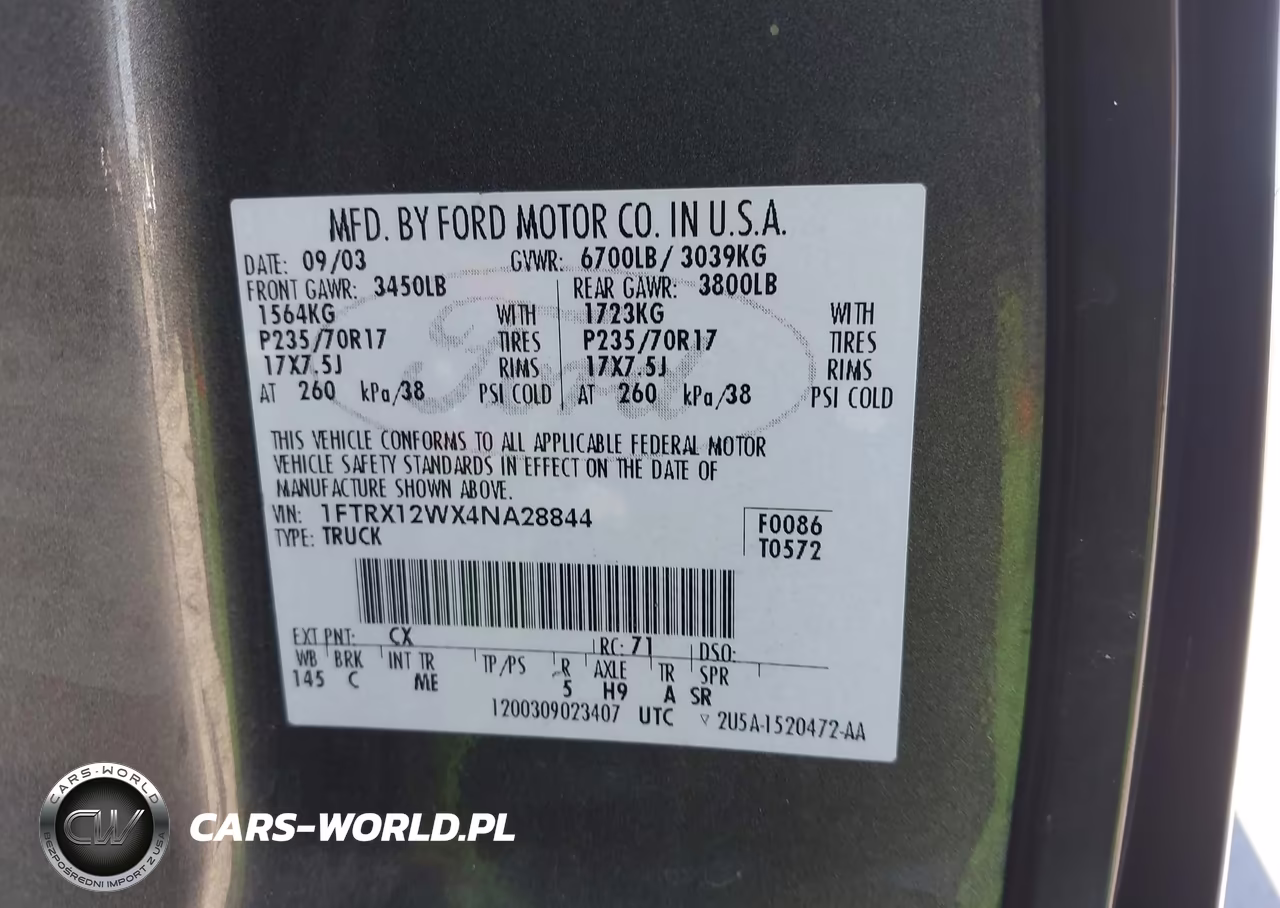 2004 Ford F-150 Stx-Xl-Xlt VIN:1FTRX12WX4NA28844 - 9