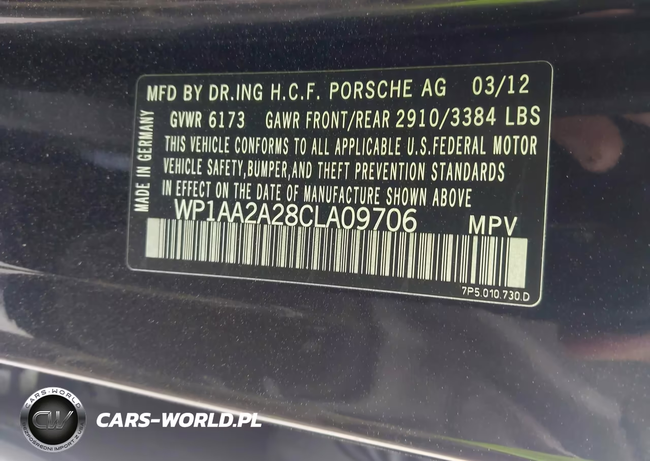 2012 Porsche Cayenne VIN:WP1AA2A28CLA09706 - 9