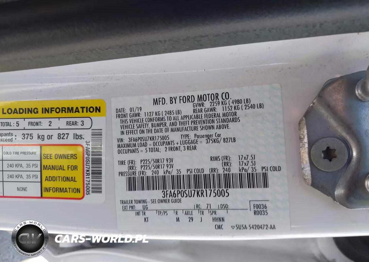 2019 Ford Fusion Energi Titanium VIN:3FA6P0SU7KR175005 - 9