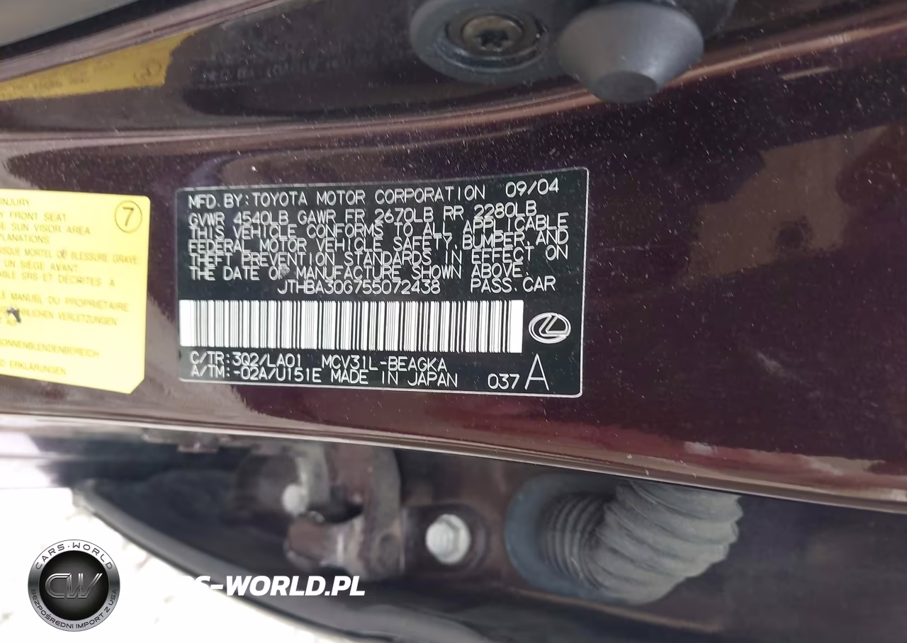 2005 Lexus Es 330 VIN:JTHBA30G755072438 - 9