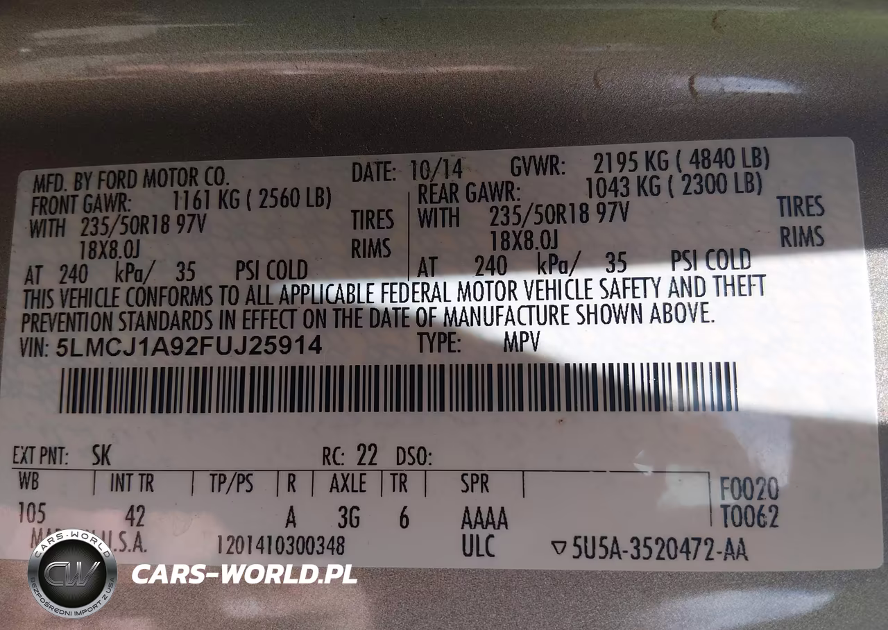 2015 Lincoln Mkc VIN:5LMCJ1A92FUJ25914 - 9