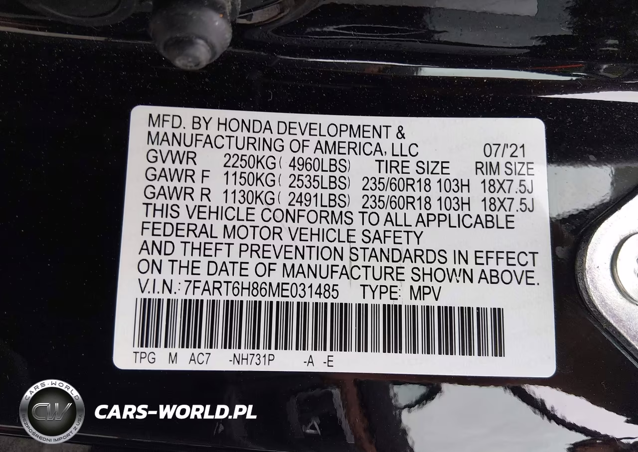 2021 Honda Cr-V Hybrid Ex-L VIN:7FART6H86ME031485 - 9