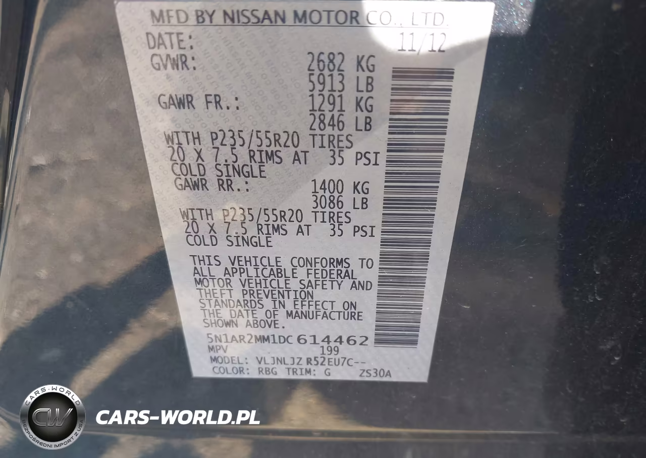 2013 Nissan Pathfinder Platinum VIN:5N1AR2MM1DC614462 - 9