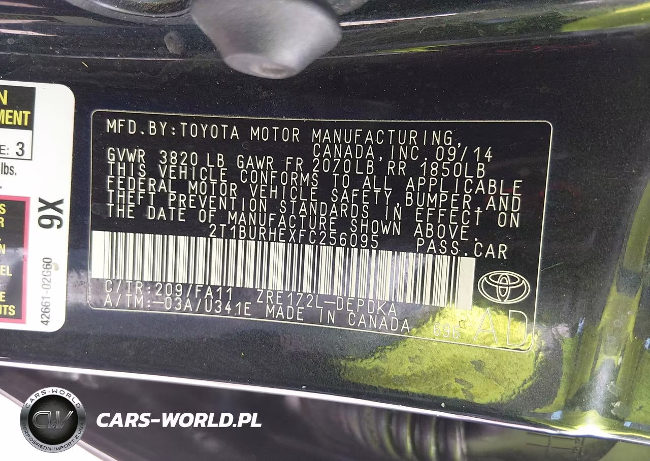 2015 Toyota Corolla L-Le-Le Pls-Prm-S-S Pls VIN:2T1BURHEXFC256095 - 9