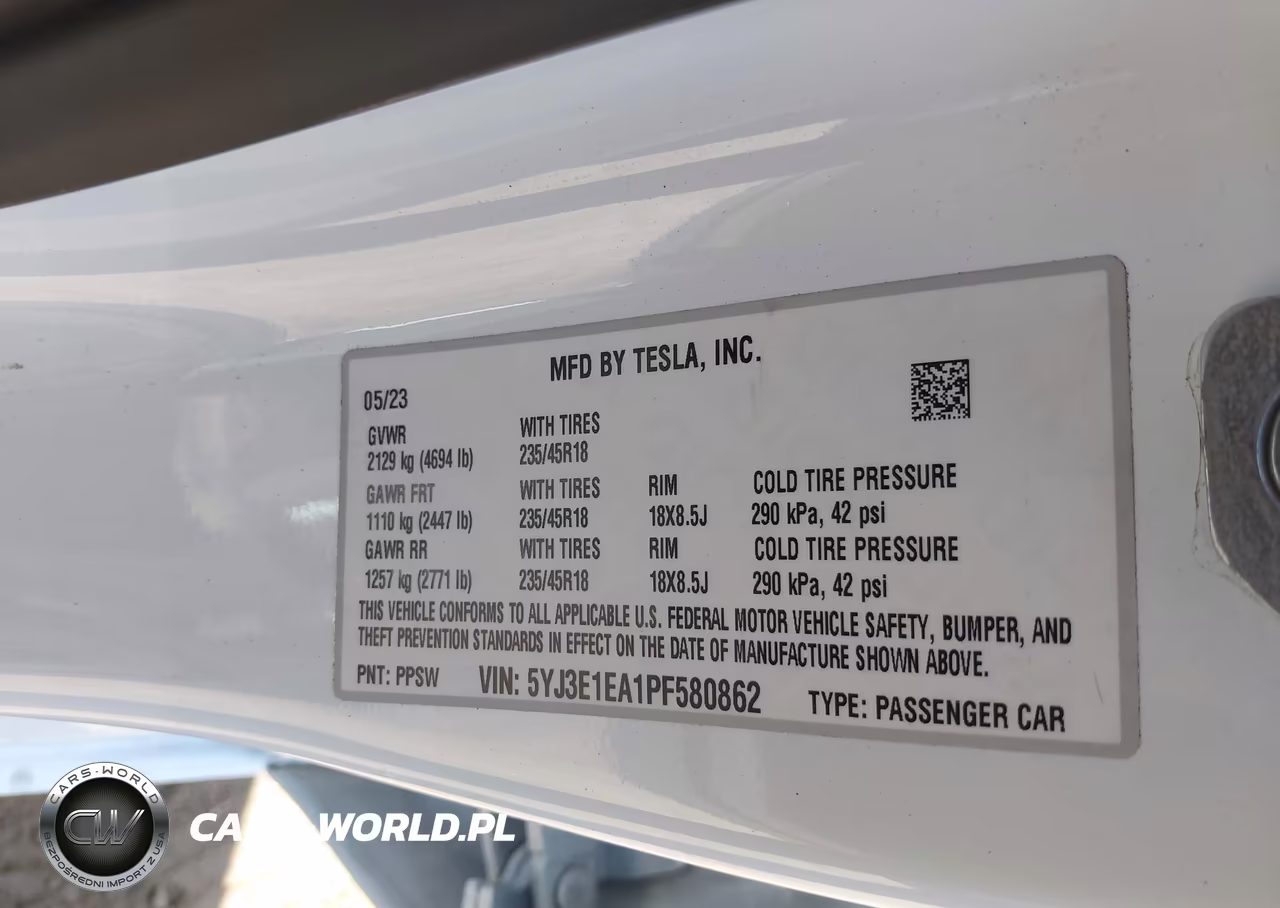 2023 Tesla Model 3 VIN:5YJ3E1EA1PF580862 - 9