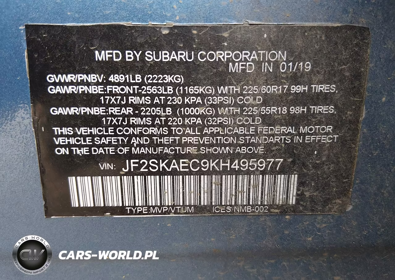 2019 Subaru Forester Premium VIN:JF2SKAEC9KH495977 - 9