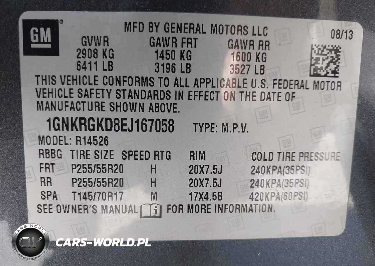 2014 Chevrolet Traverse Lt VIN:1GNKRGKD8EJ167058 - 9