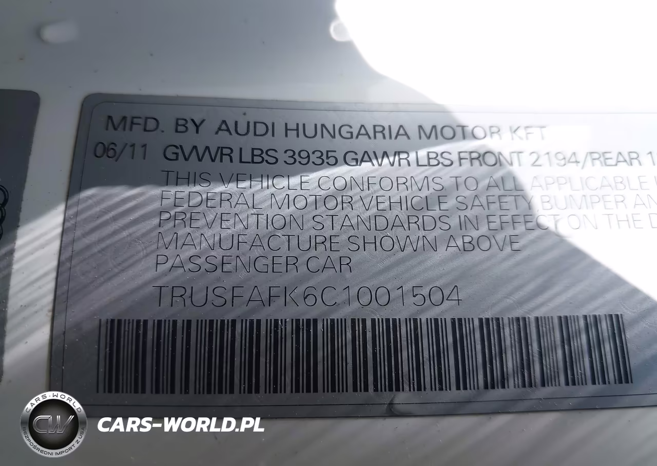 2012 Audi Tt 2.0T Premium Plus VIN:TRUSFAFK6C1001504 - 9