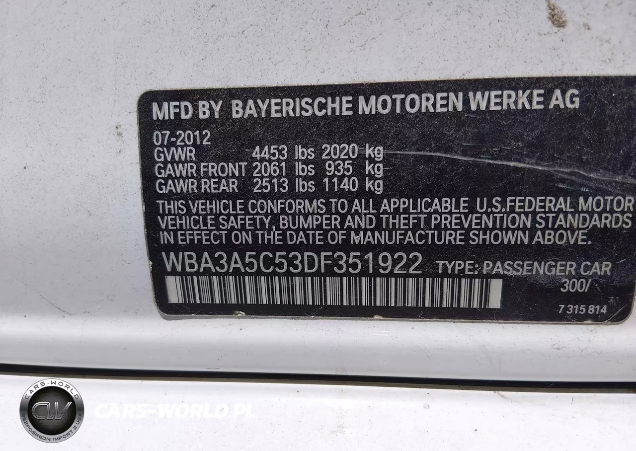 2013 BMW 328I VIN:WBA3A5C53DF351922 - 9