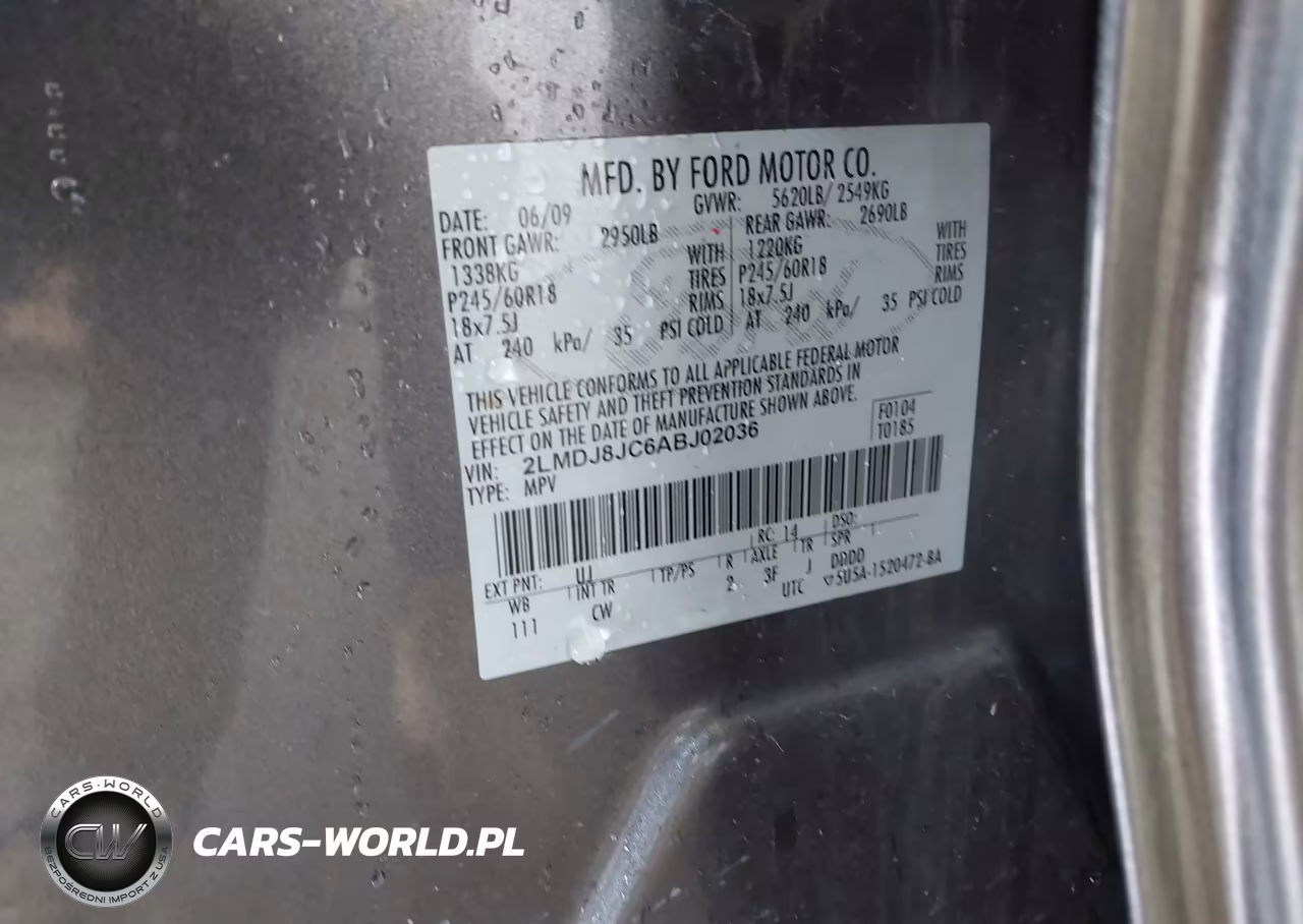 2010 Lincoln Mkx VIN:2LMDJ8JC6ABJ02036 - 8