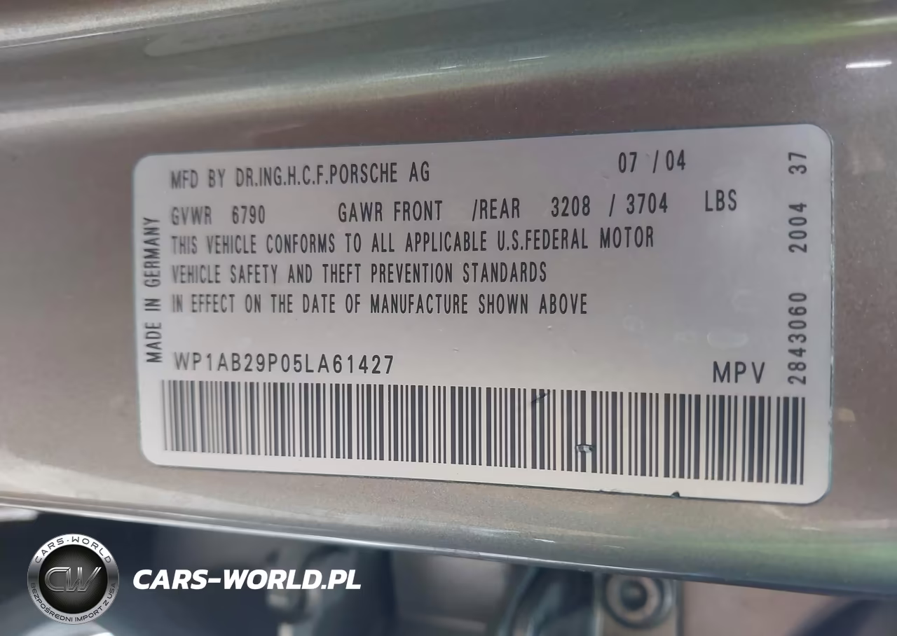2005 Porsche Cayenne S VIN:WP1AB29P05LA61427 - 9