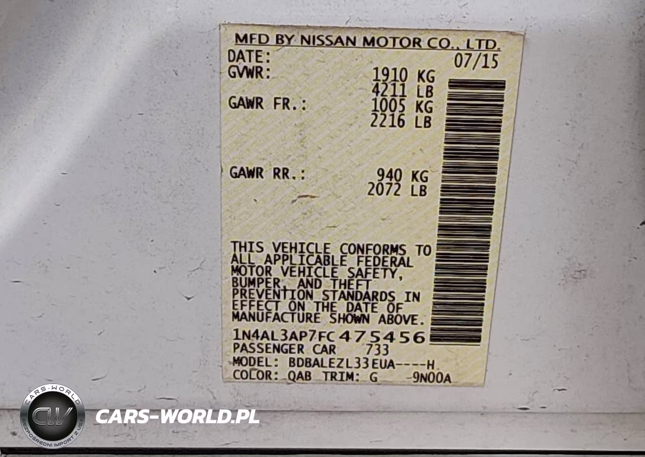 2015 Nissan Altima 2.5 S VIN:1N4AL3AP7FC475456 - 9