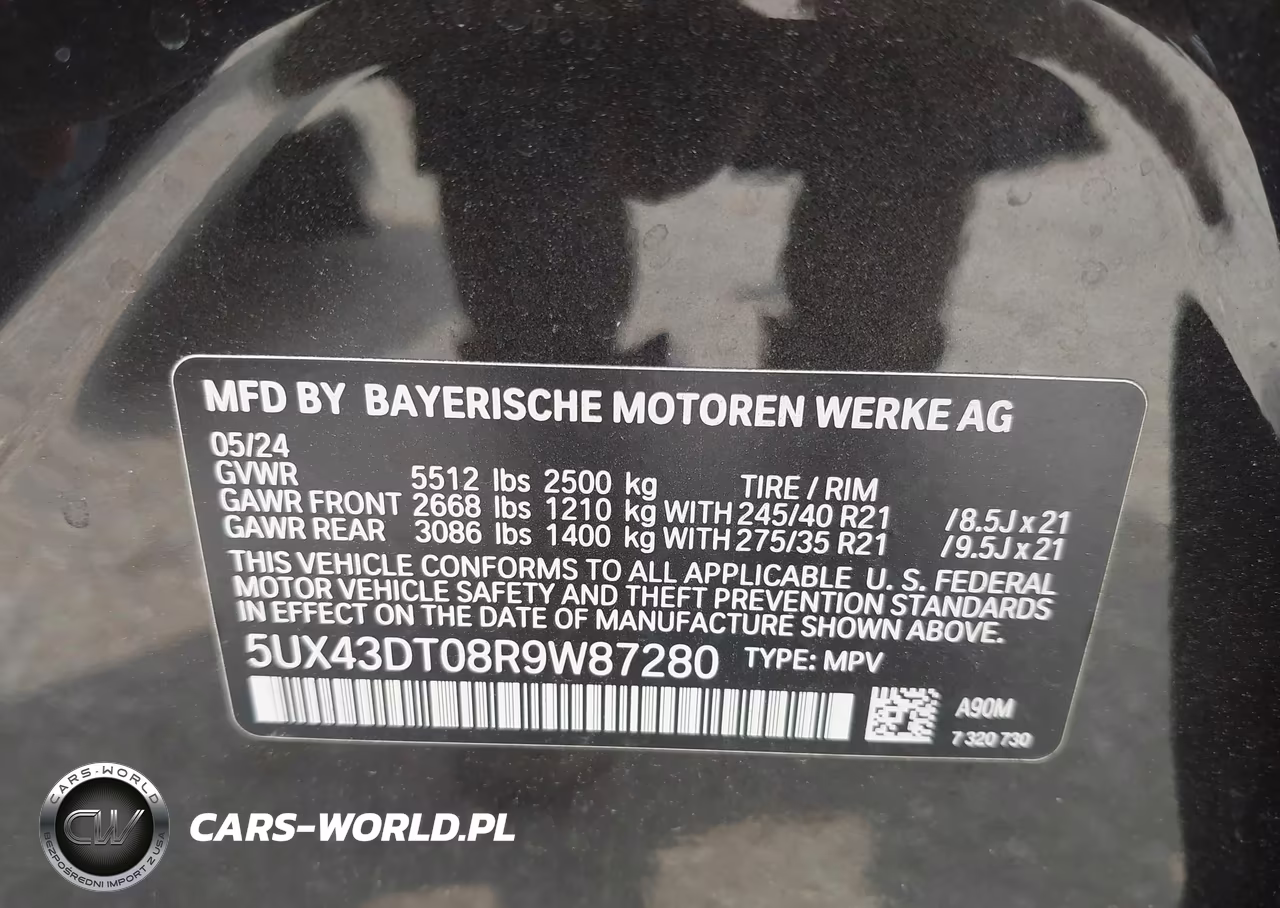 2024 BMW X4 M40I VIN:5UX43DT08R9W87280 - 9