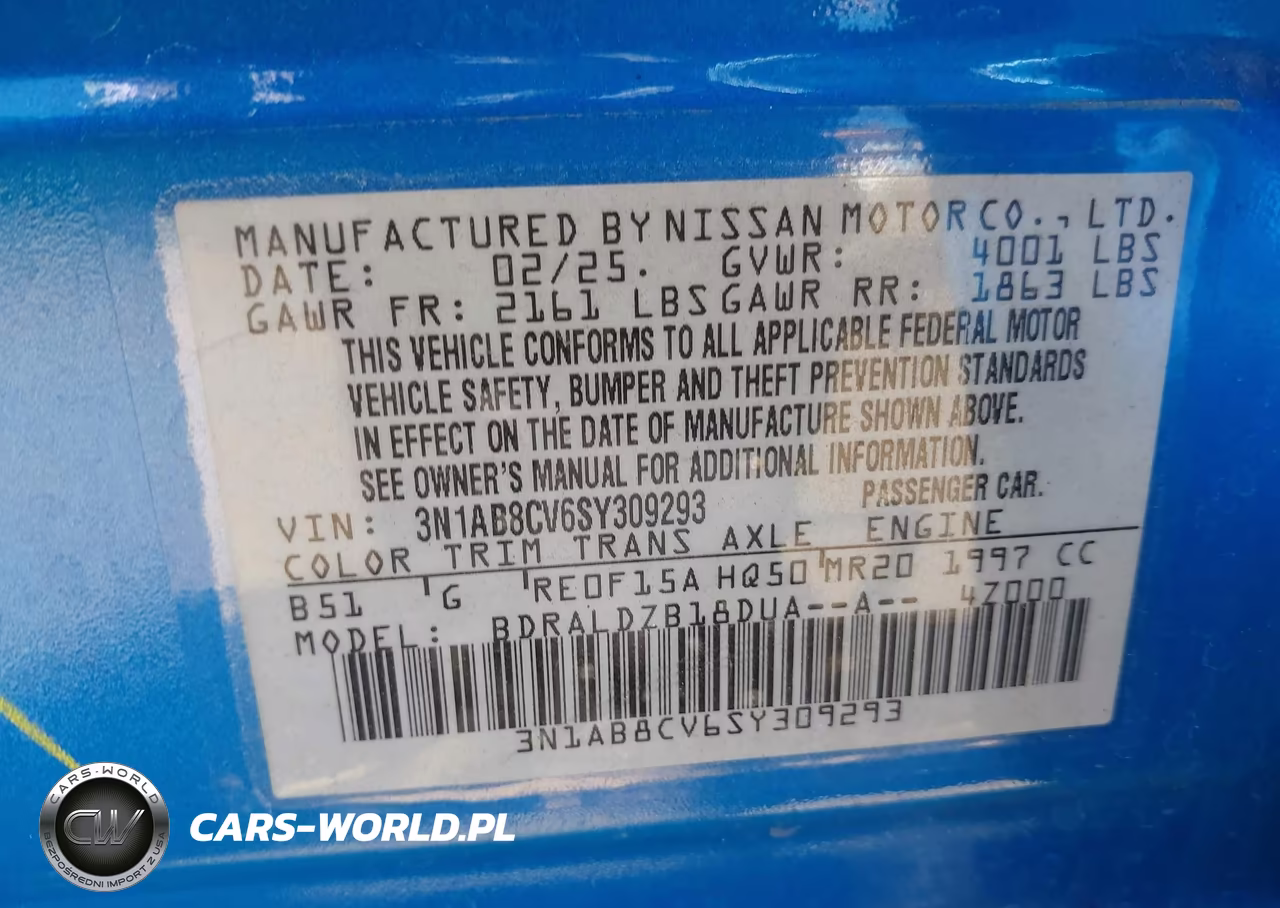 2025 Nissan Sentra Sv VIN:3N1AB8CV6SY309293 - 9