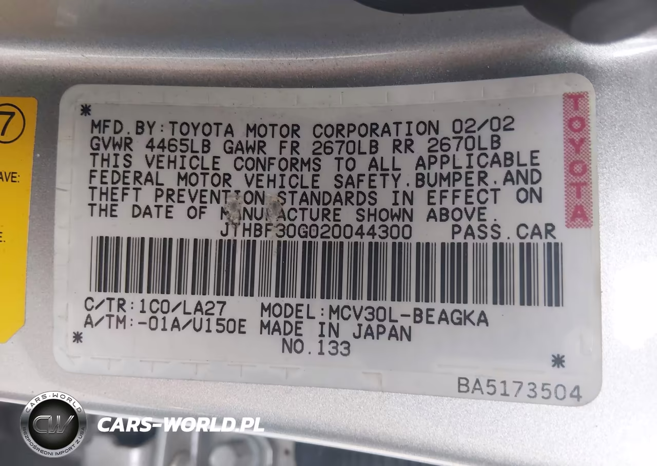 2002 Lexus Es 300 VIN:JTHBF30G020044300 - 9