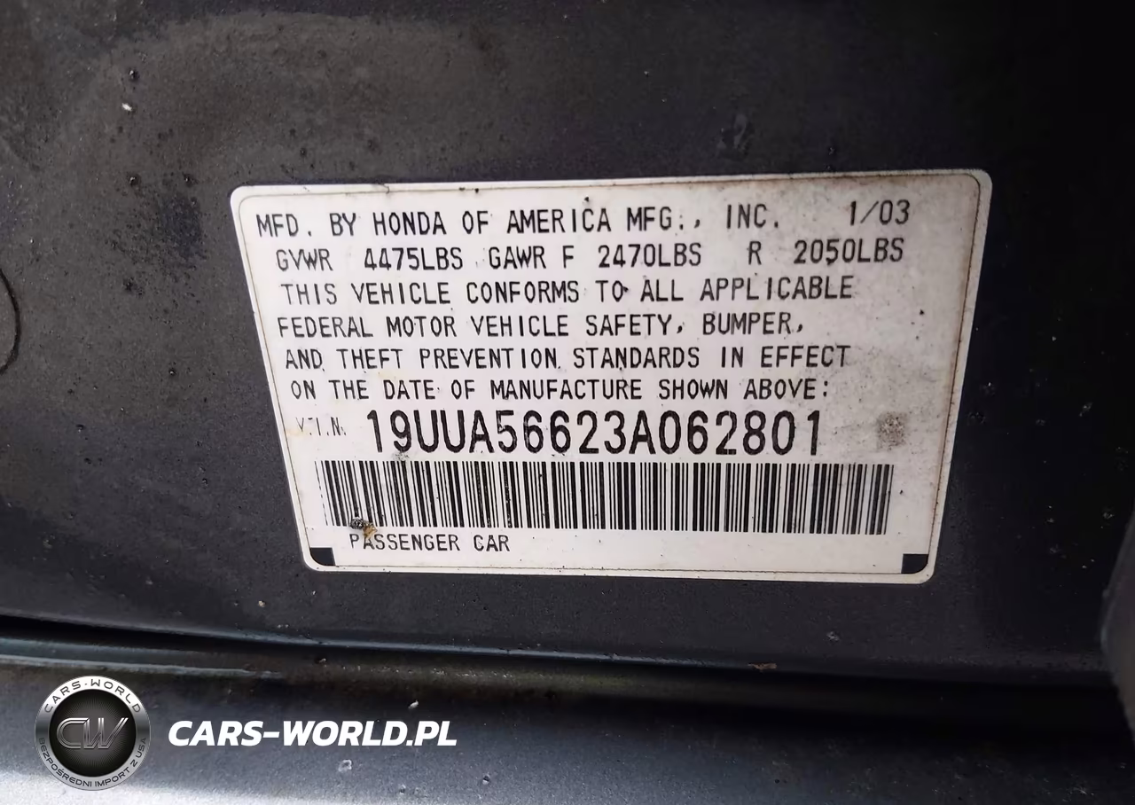 2003 Acura Tl 3.2 VIN:19UUA56623A062801 - 9