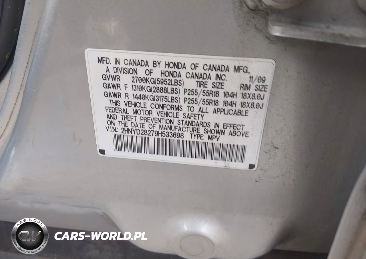 2009 Acura Mdx VIN:2HNYD28279H533698 - 9