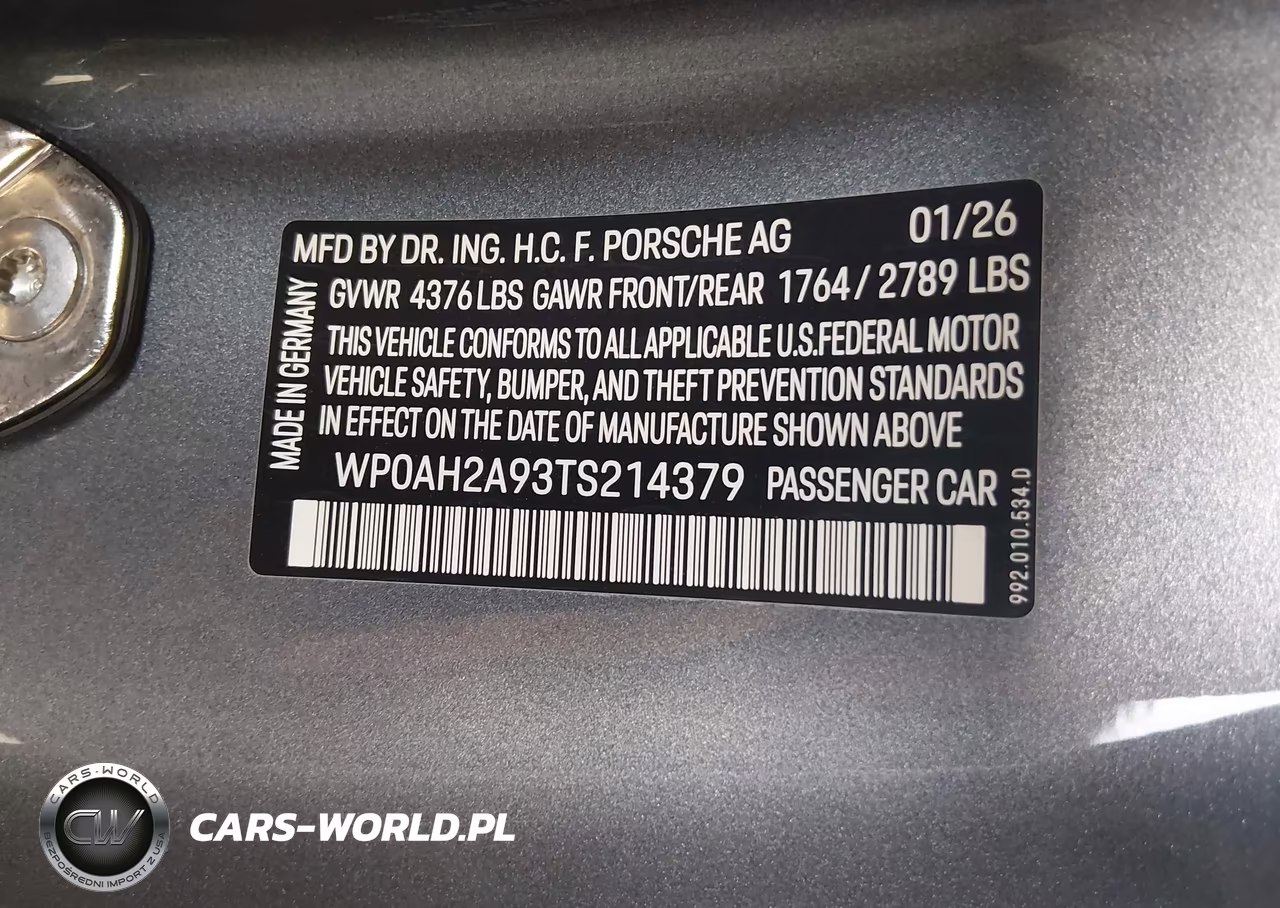 2026 Porsche 911 Carrera 4S-Carrera S VIN:WP0AH2A93TS214379 - 9