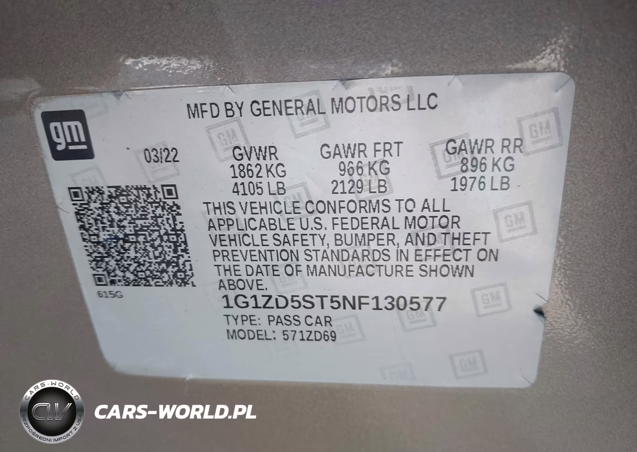 2022 Chevrolet Malibu Fwd Lt VIN:1G1ZD5ST5NF130577 - 9