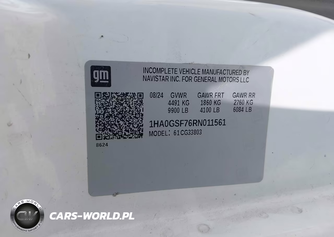 2024 Chevrolet Express Cutaway Work Van VIN:1HA0GSF76RN011561 - 9