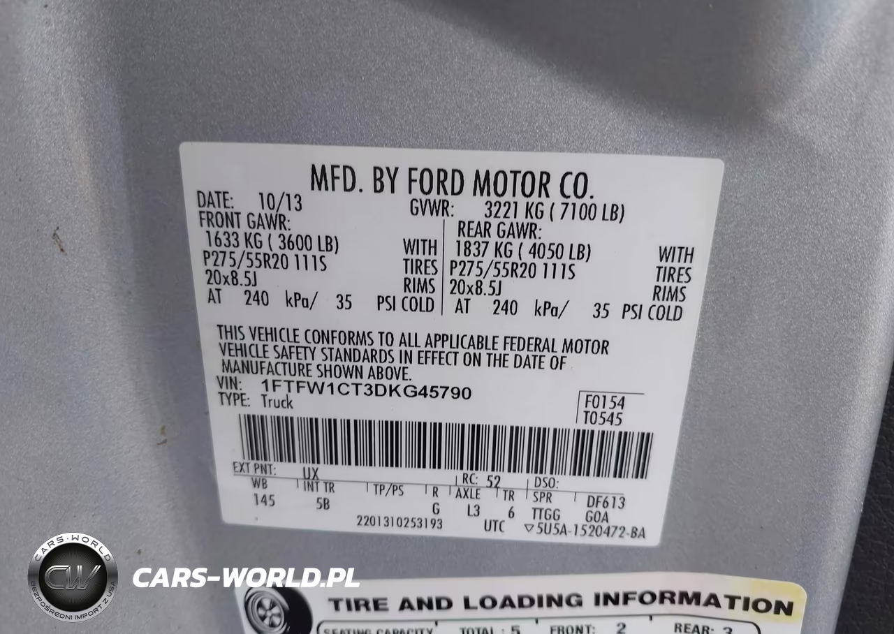 2013 Ford F-150 Fx2 VIN:1FTFW1CT3DKG45790 - 9