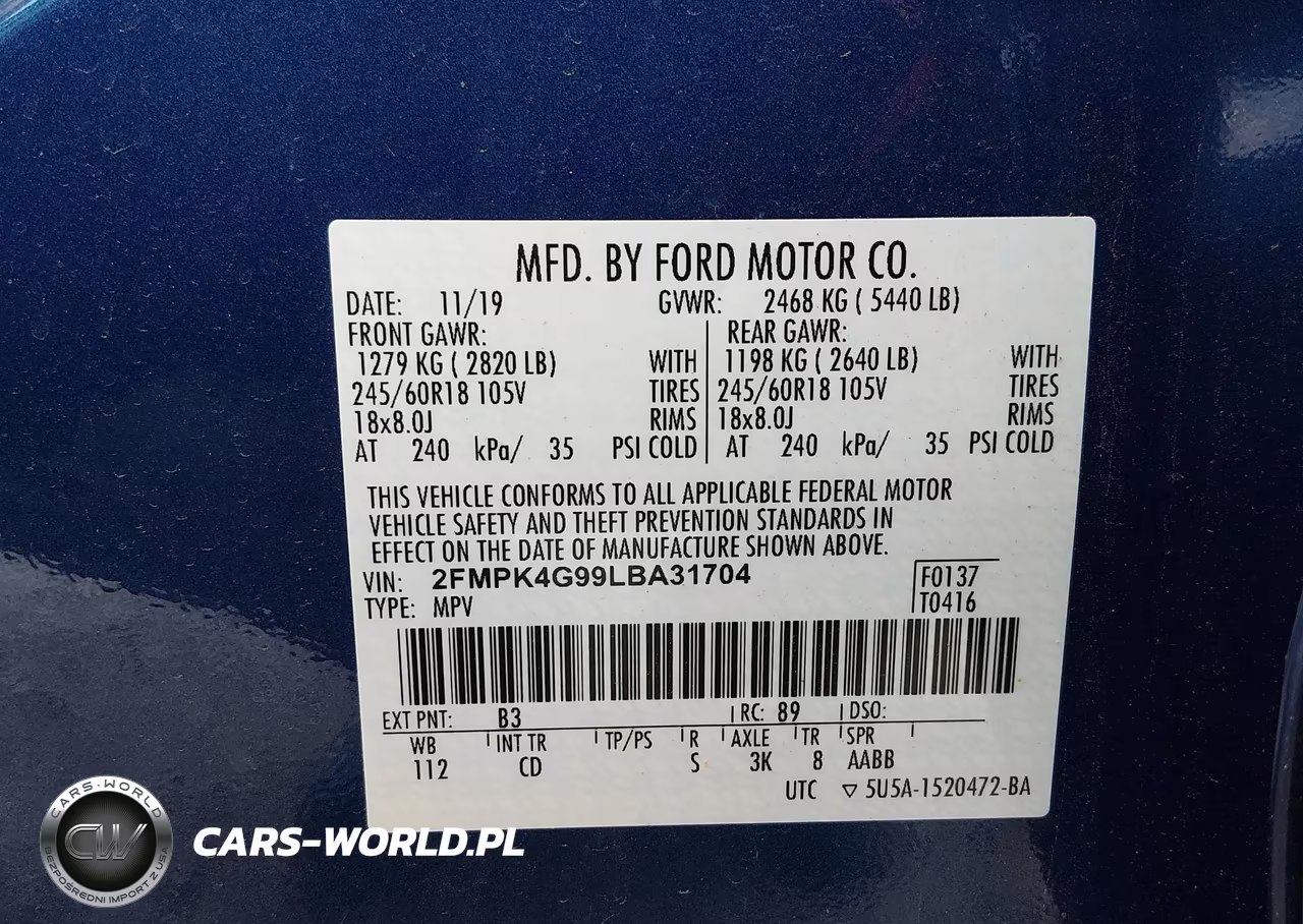 2020 Ford Edge Se VIN:2FMPK4G99LBA31704 - 9