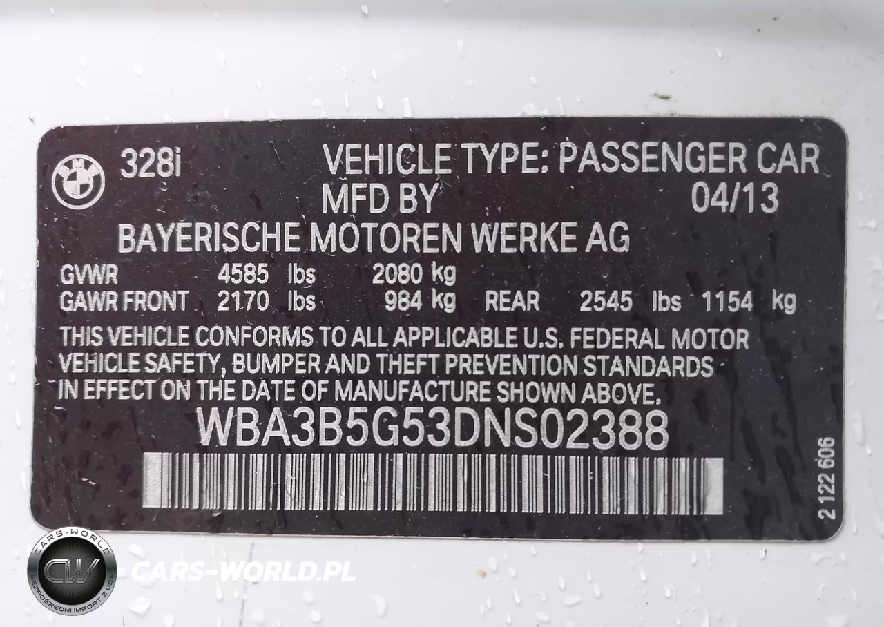 2013 BMW 328I xDrive VIN:WBA3B5G53DNS02388 - 9