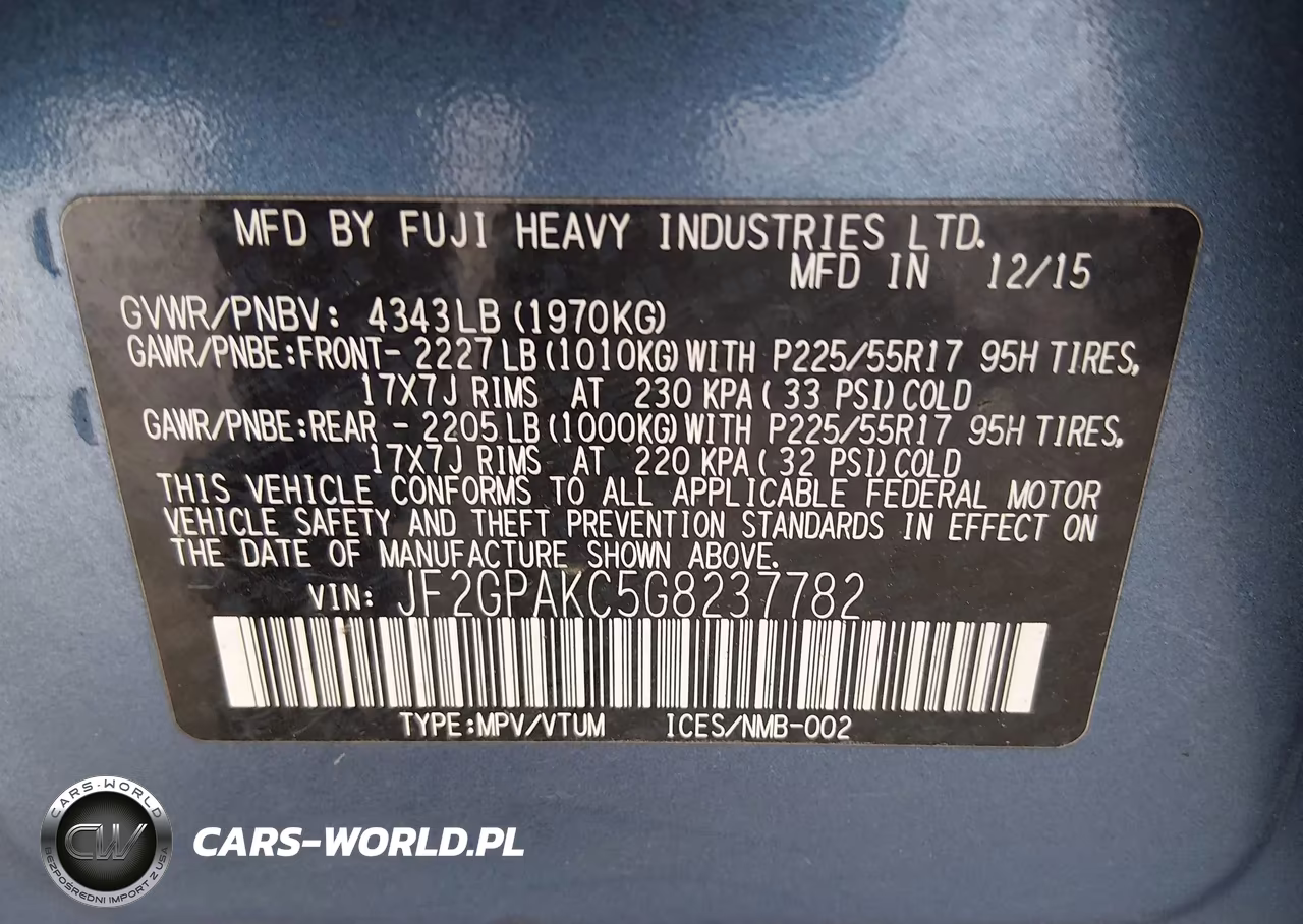 2016 Subaru Crosstrek 2.0I Limited VIN:JF2GPAKC5G8237782 - 9
