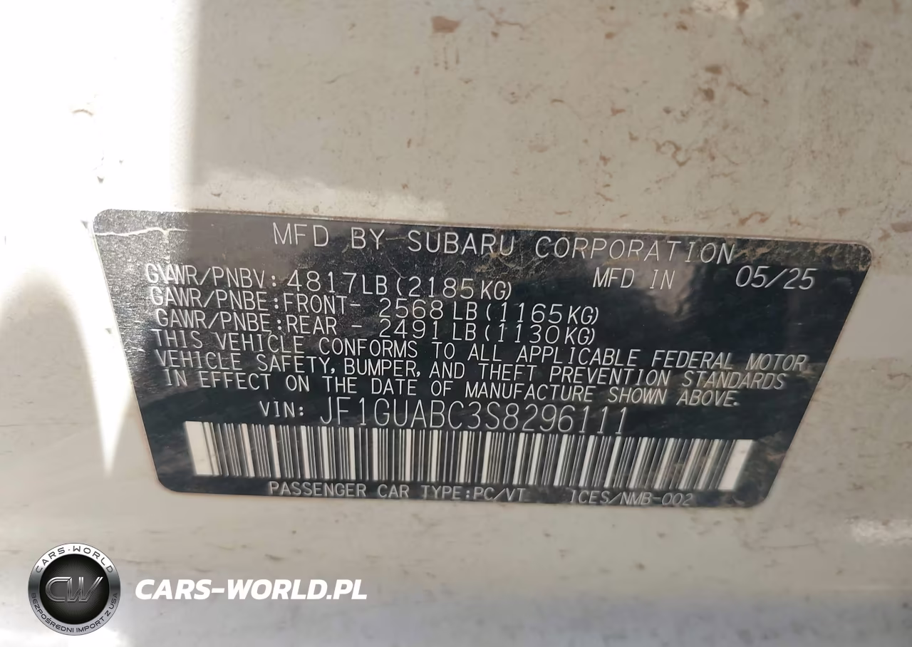 2025 Subaru Impreza Base 5-Door VIN:JF1GUABC3S8296111 - 9