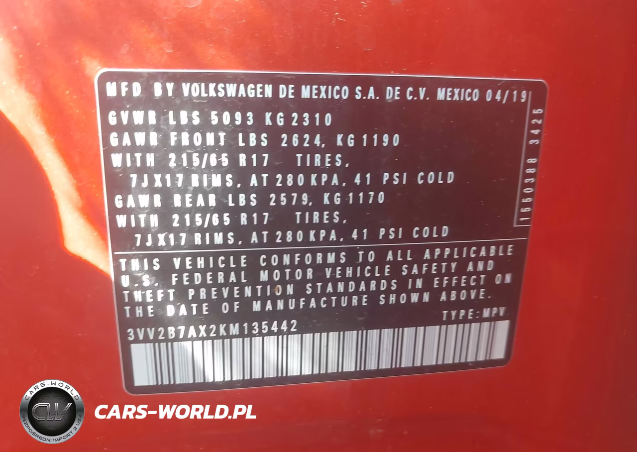2019 Volkswagen Tiguan 2.0T Se-2.0T Sel-2.0T Sel R-Line-2.0T Sel R-Line Black VIN:3VV2B7AX2KM135442 - 9