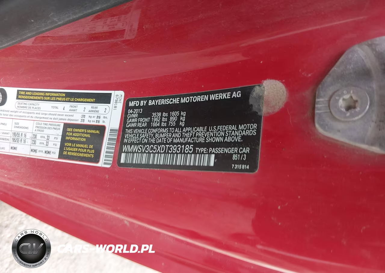 2013 Mini Hardtop Cooper S VIN:WMWSV3C5XDT393185 - 9