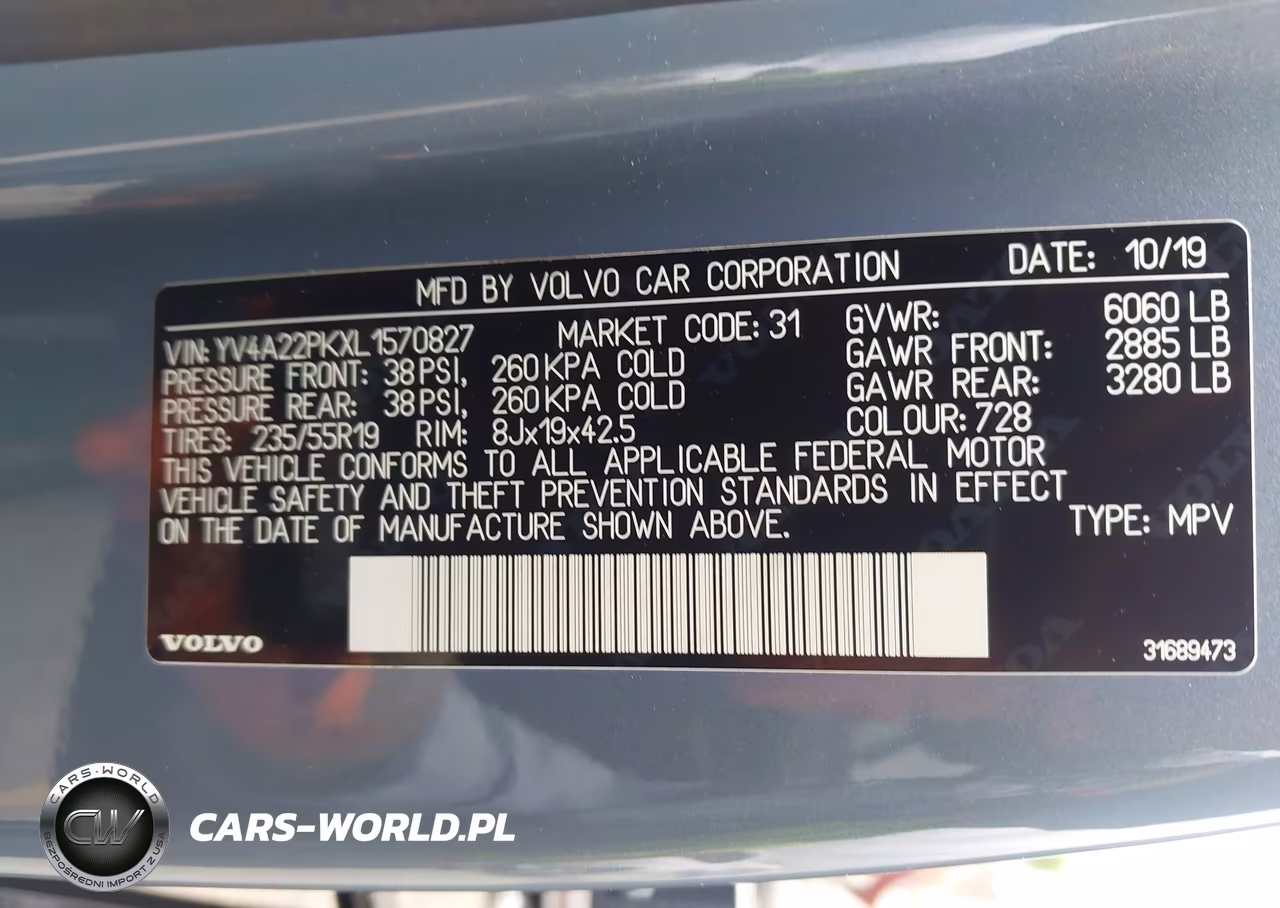 2020 Volvo Xc90 T6 Momentum 7 Passenger VIN:YV4A22PKXL1570827 - 9