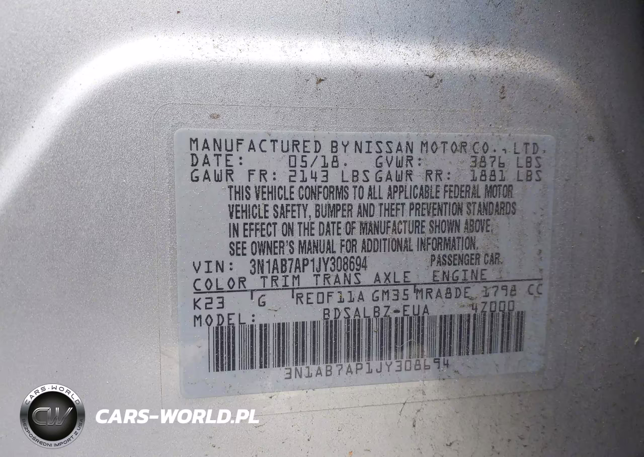 2018 Nissan Sentra S VIN:3N1AB7AP1JY308694 - 9