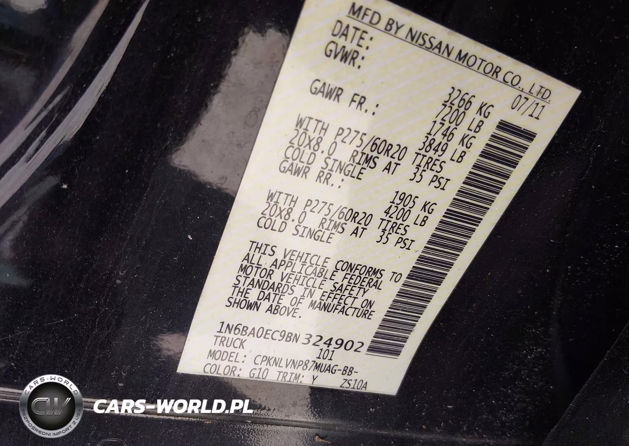 2011 Nissan Titan Sl VIN:1N6BA0EC9BN324902 - 9
