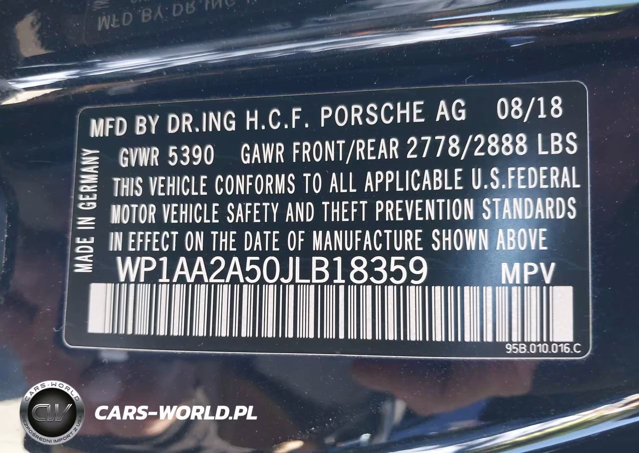 PORSCHE MACAN VIN:WP1AA2A50JLB18359 - 9