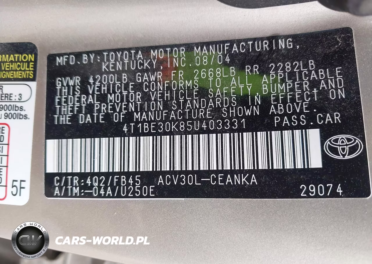 2005 Toyota Camry Le VIN:4T1BE30K85U403331 - 9