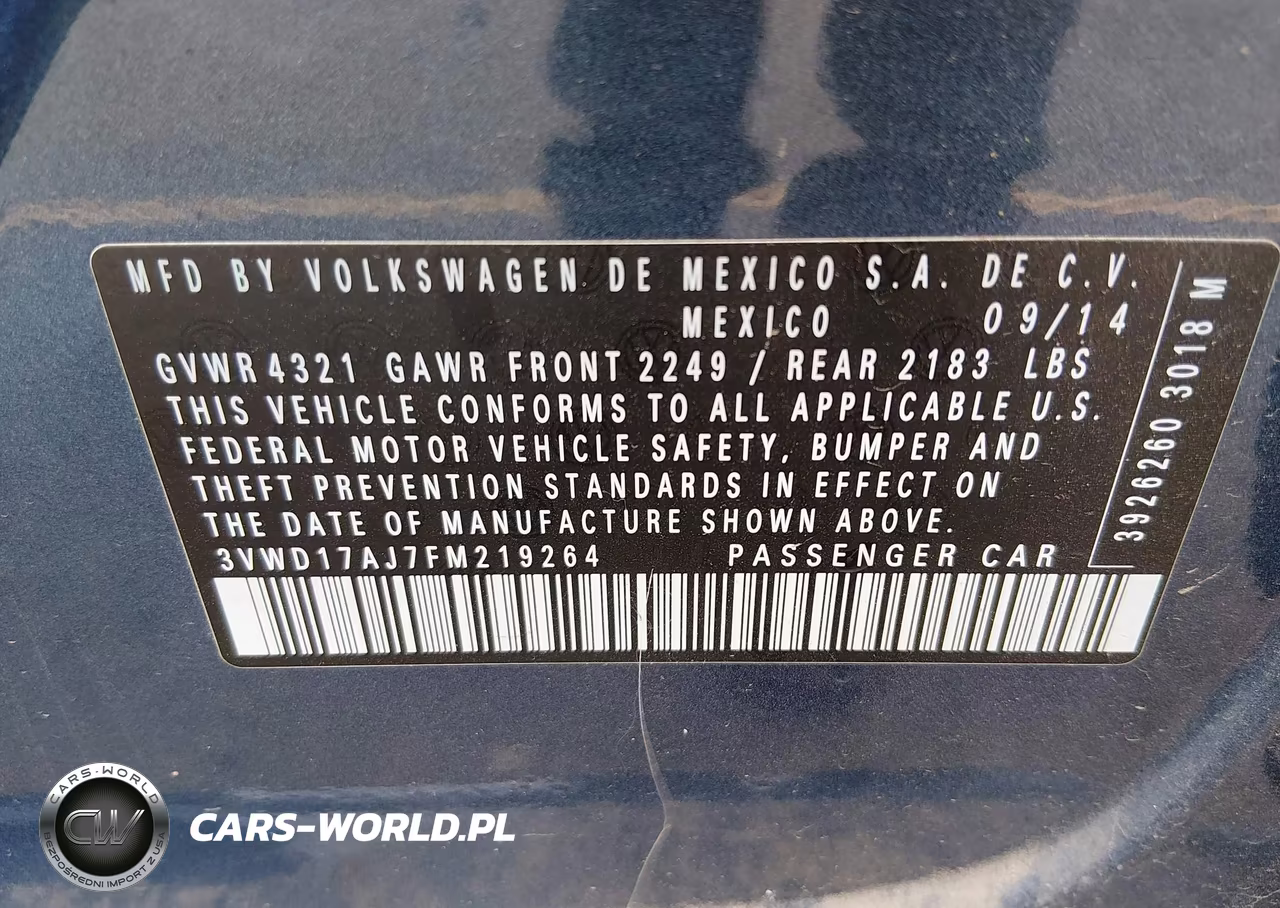 2015 Volkswagen Jetta 1.8T Se VIN:3VWD17AJ7FM219264 - 9