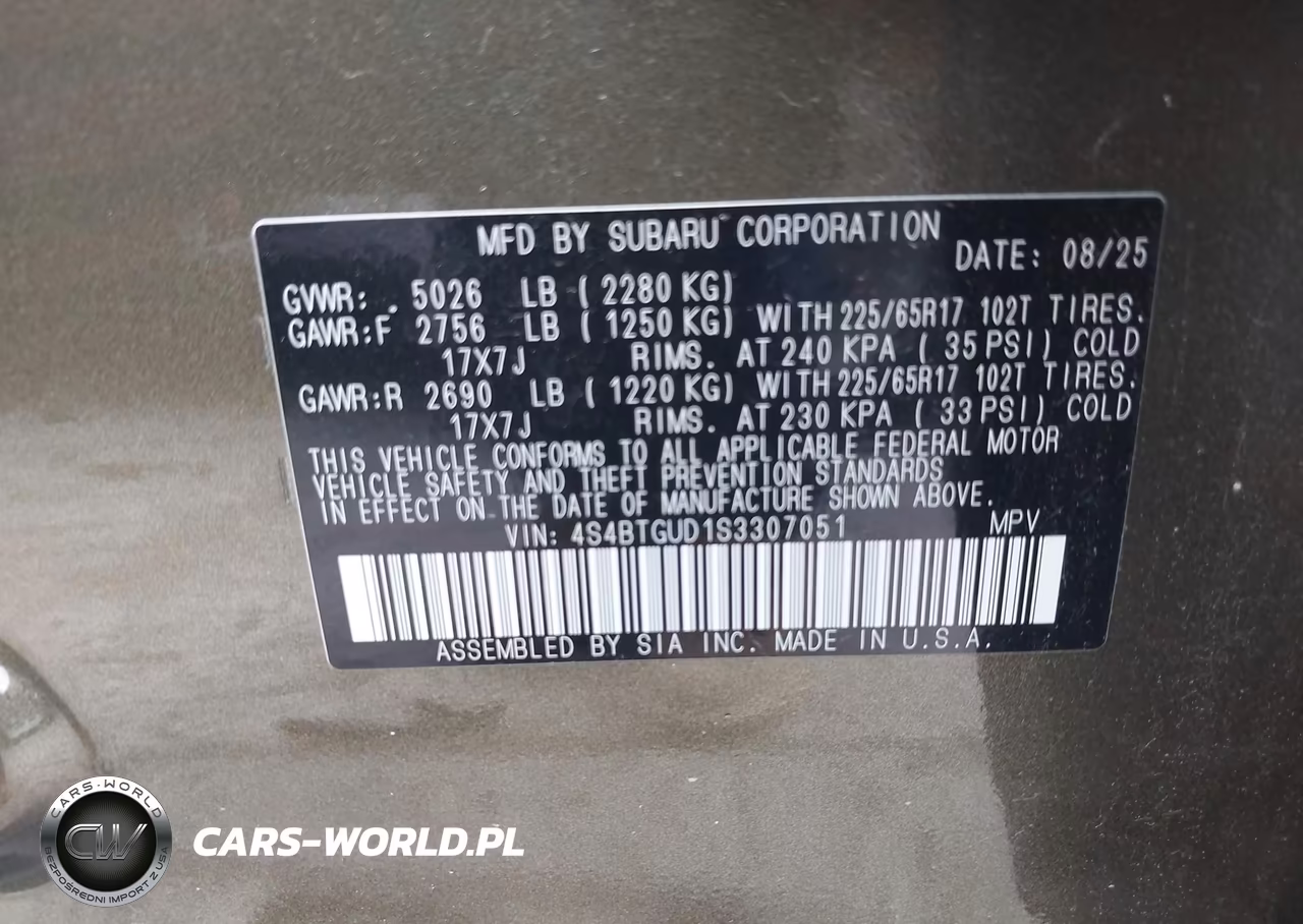 2025 Subaru Outback Wilderness VIN:4S4BTGUD1S3307051 - 9