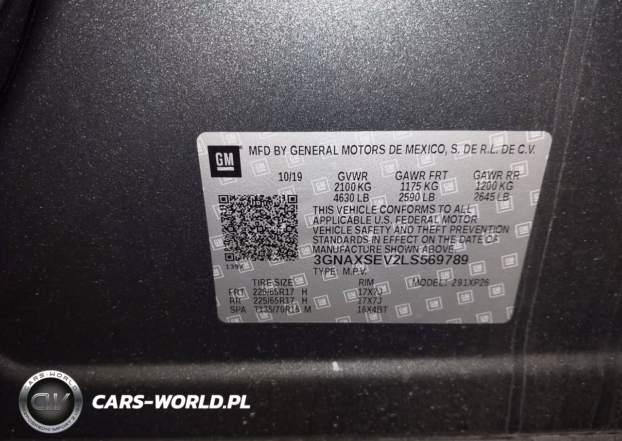 2020 Chevrolet Equinox Awd Ls VIN:3GNAXSEV2LS569789 - 9