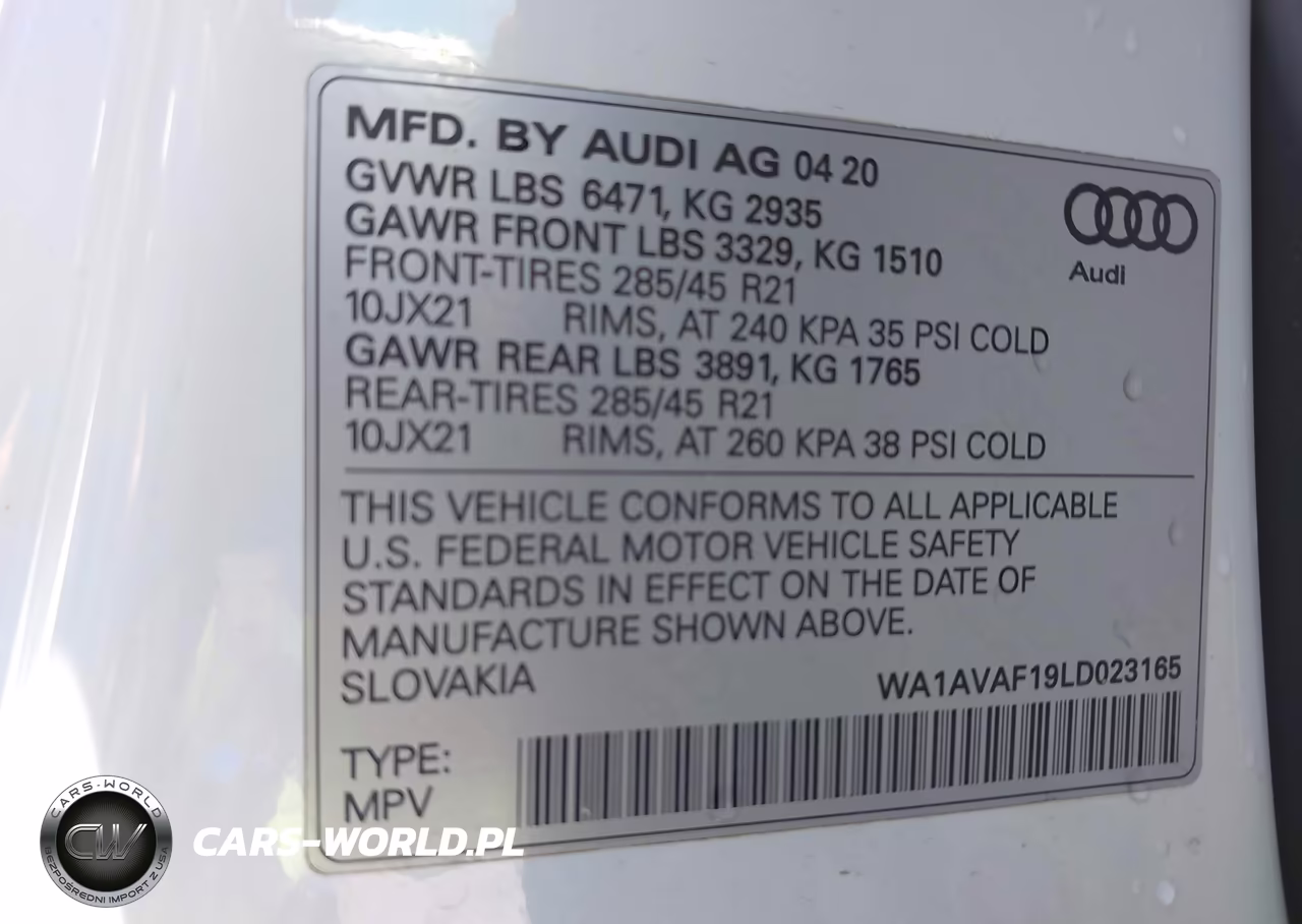 2020 Audi Q8 Premium 55 Tfsi Quattro Tiptronic VIN:WA1AVAF19LD023165 - 9