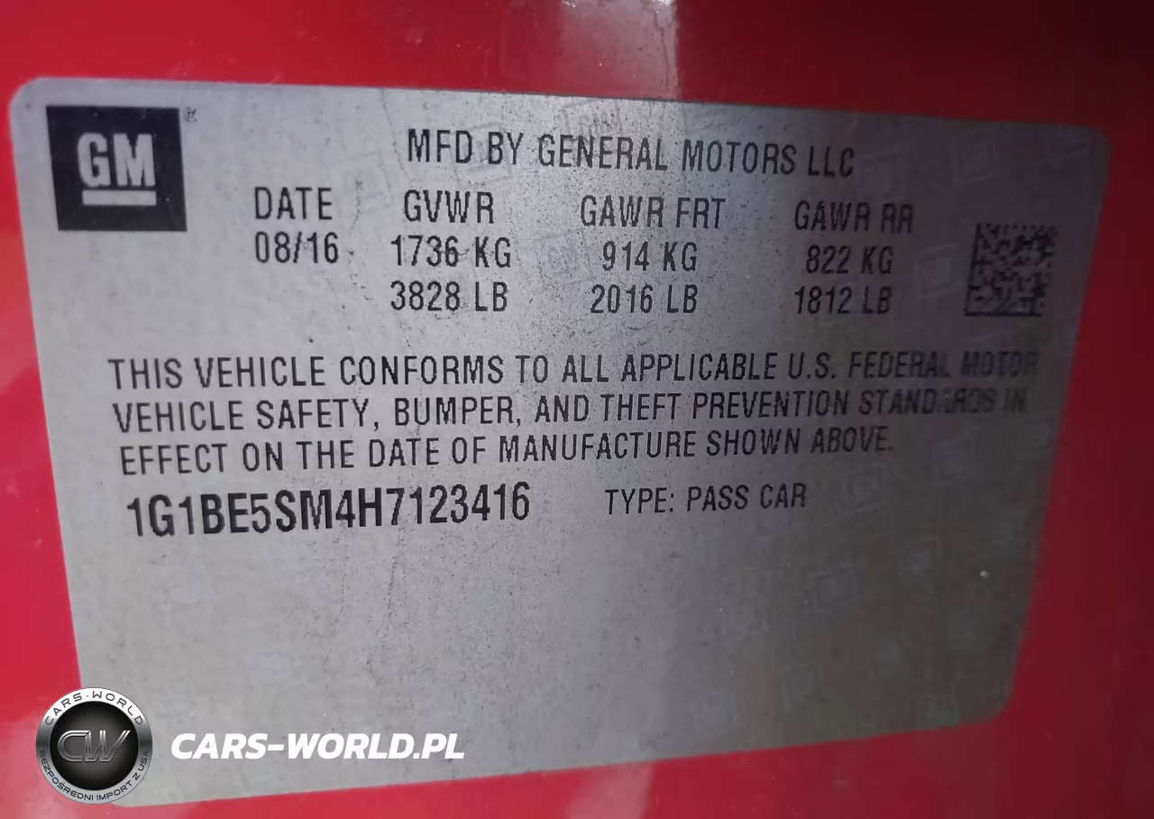 2017 Chevrolet Cruze Lt Auto VIN:1G1BE5SM4H7123416 - 9