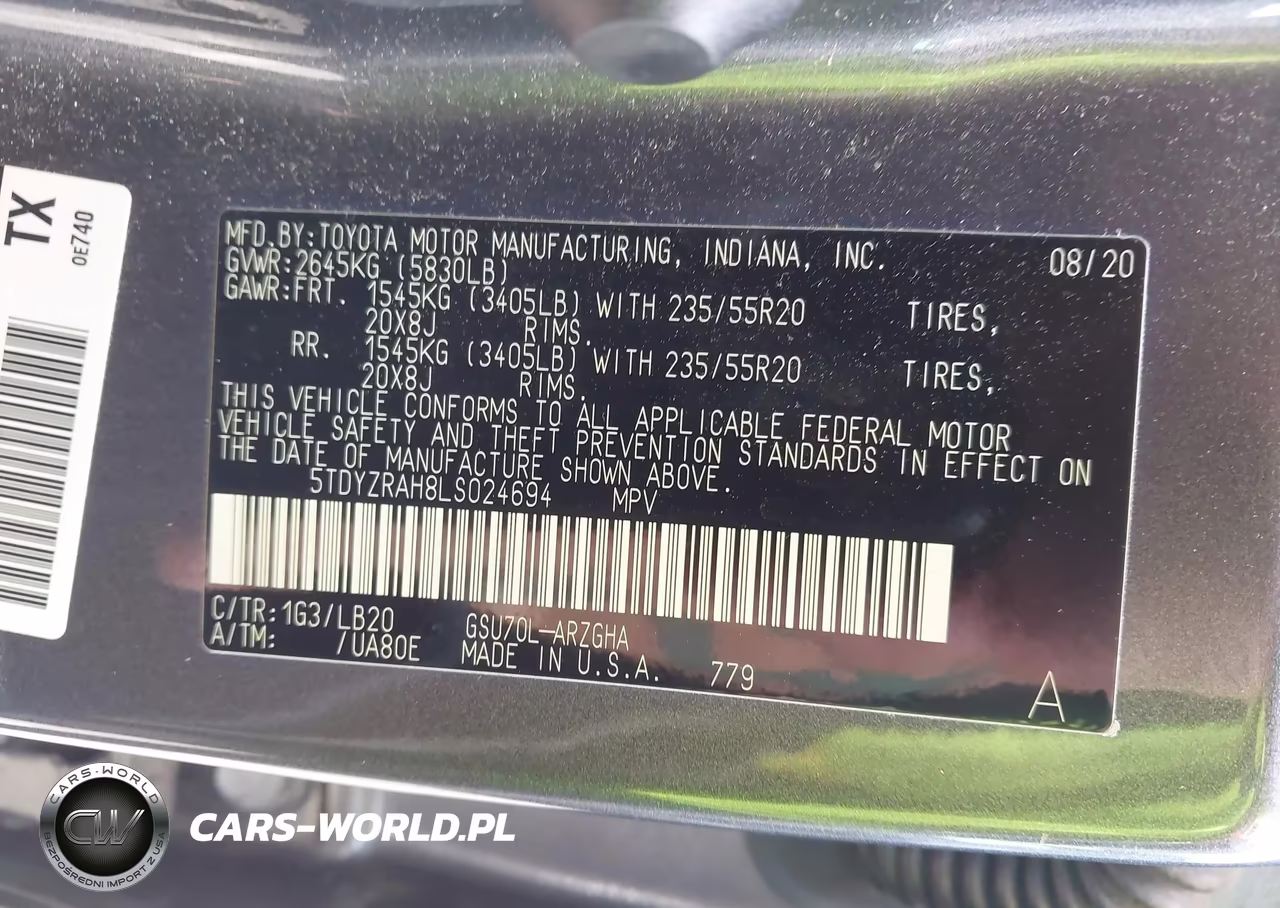 2020 Toyota Highlander Limited VIN:5TDYZRAH8LS024694 - 9