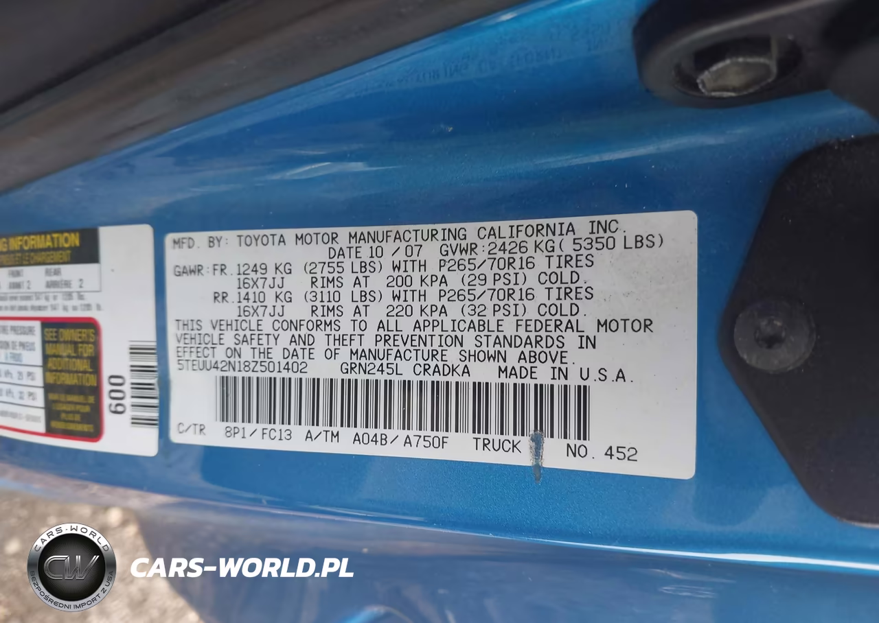 2008 Toyota Tacoma Base V6 VIN:5TEUU42N18Z501402 - 9